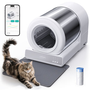 Stainless Steel Self-Cleaning Cat Litter Box & Stainless Steel Cat Water Fountain Pro