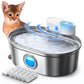 Uah Pet 2025 Upgrade Stainless Steel Wireless Pet Water Fountain