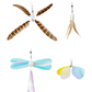 Cat Wand Toy with 4 replacement teaser head